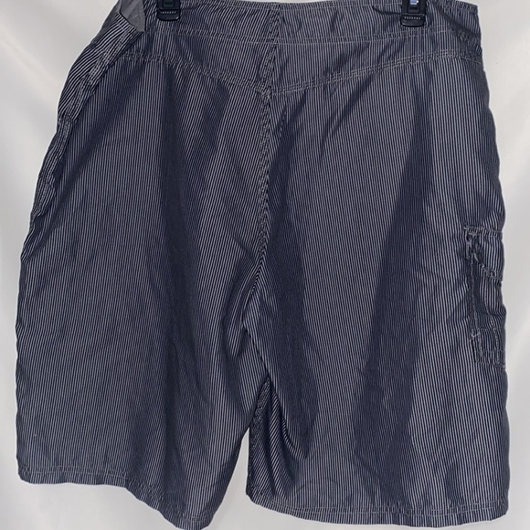 Nike 6.0 MENS SIZE 38 BOARD SHORTS Gray and Black Striped Shorts POCKETS CLEAN - Picture 10 of 13